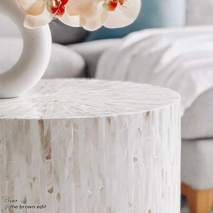 Chris 35cm Mother of Pearl Inlay Side Table