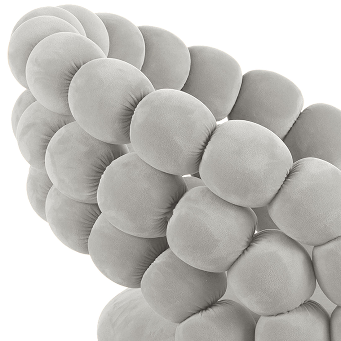 Claudine Velvet Curved Dining Chair Set of 2 in Warm Grey featuring smooth velvet upholstery, a distinctive curved backrest, and plush cushioning for a stylish and comfortable dining experience.