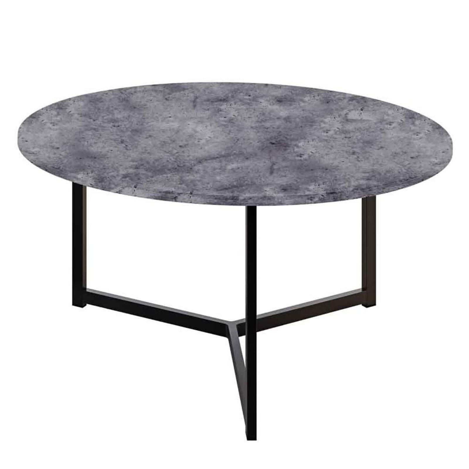 Earl Nesting Coffee Table Set of 2 - Concrete features sleek round tabletops with a sturdy metal base, showcasing a modern, industrial style perfect for versatile, space-saving arrangements in contemporary interiors.