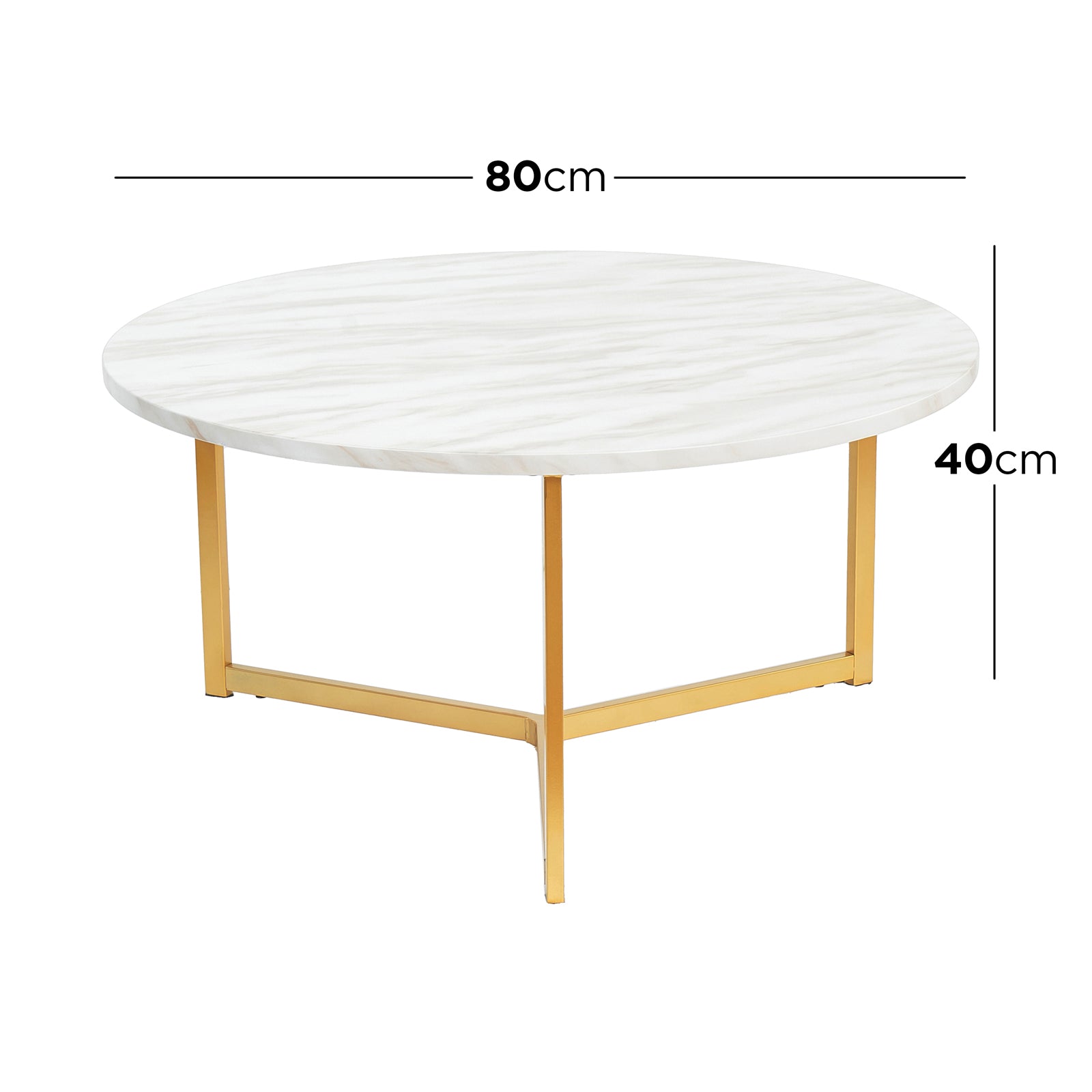 Earl Nesting Coffee Table Set of 2 - Marble; features a white round tabletop with gold legs, showcasing a chic marble-look design and sturdy metal frame ideal for versatile, modern interiors.