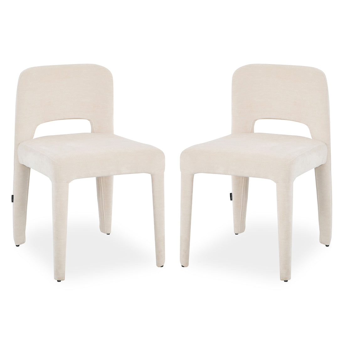 Edris Upholstered Leg Dining Chair in Oat (Set of 2)