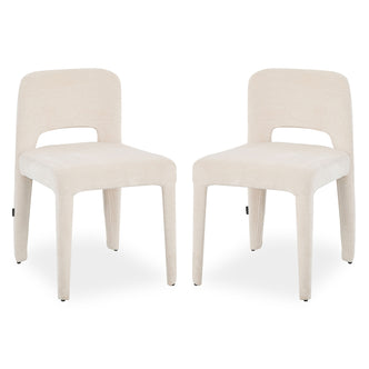 Edris Upholstered Leg Dining Chair in Oat (Set of 2)