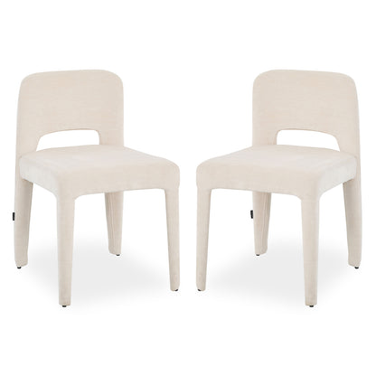 Edris Upholstered Leg Dining Chair in Oat (Set of 2)