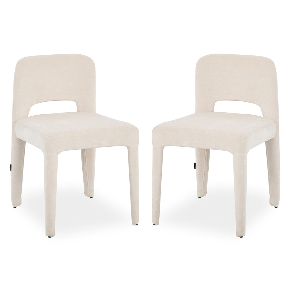 Edris Upholstered Leg Dining Chair in Oat (Set of 2) – Luxo Living