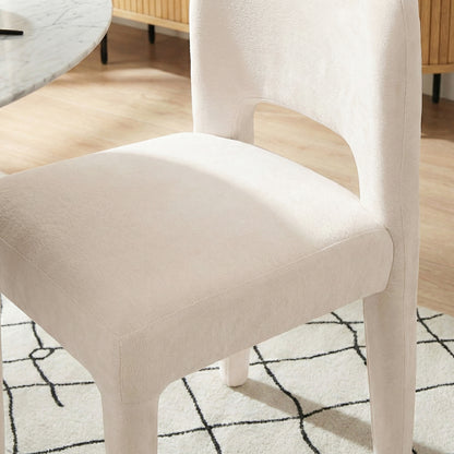 Edris Upholstered Leg Dining Chair in Oat (Set of 2)