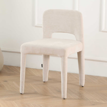 Edris Upholstered Leg Dining Chair in Oat (Set of 2)