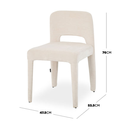 Edris Upholstered Leg Dining Chair in Oat (Set of 2)