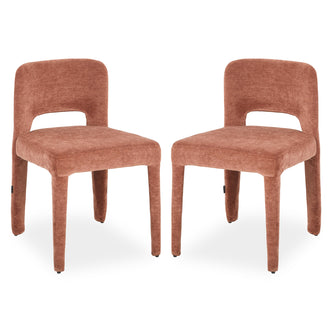 Edris Upholstered Leg Dining Chair in Terracotta (Set of 2)