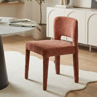 Edris Upholstered Leg Dining Chair in Terracotta (Set of 2)