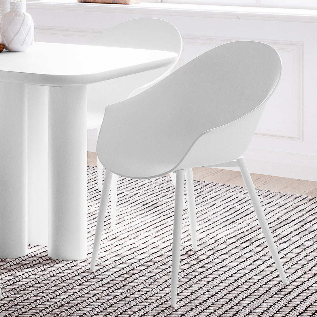 Eidos Outdoor Plastic Dining Chair Set of in White – Luxo Living