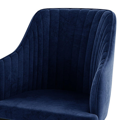 Elly High-Back Velvet Curved Dining Chair - Dark Navy (2pc)