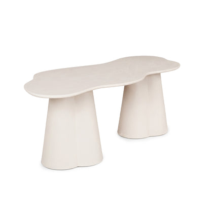 Modern organic-shaped table on a white background