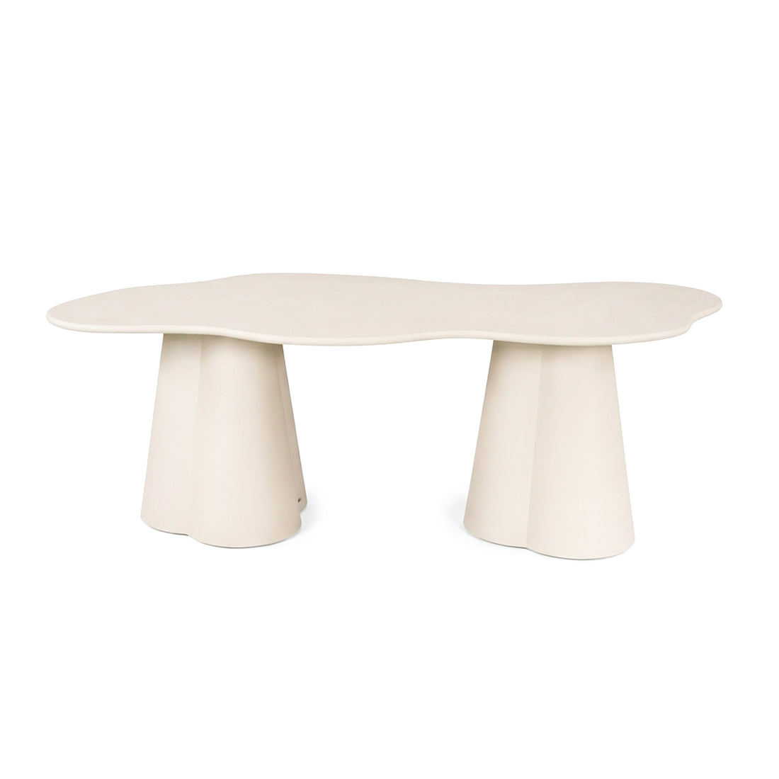 Sculptural modern coffee table on a white background