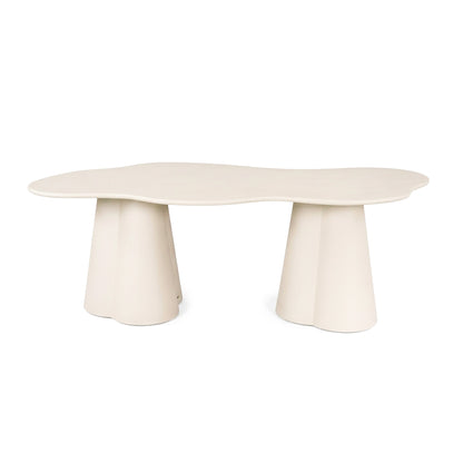 Sculptural modern coffee table on a white background
