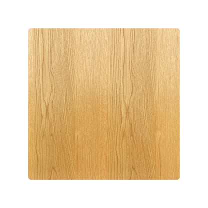 Emelia 80cm Square Coffee Table Oak showcasing a close-up of its wooden surface with a distinct square pattern, highlighting the table's modern design and quality craftsmanship.