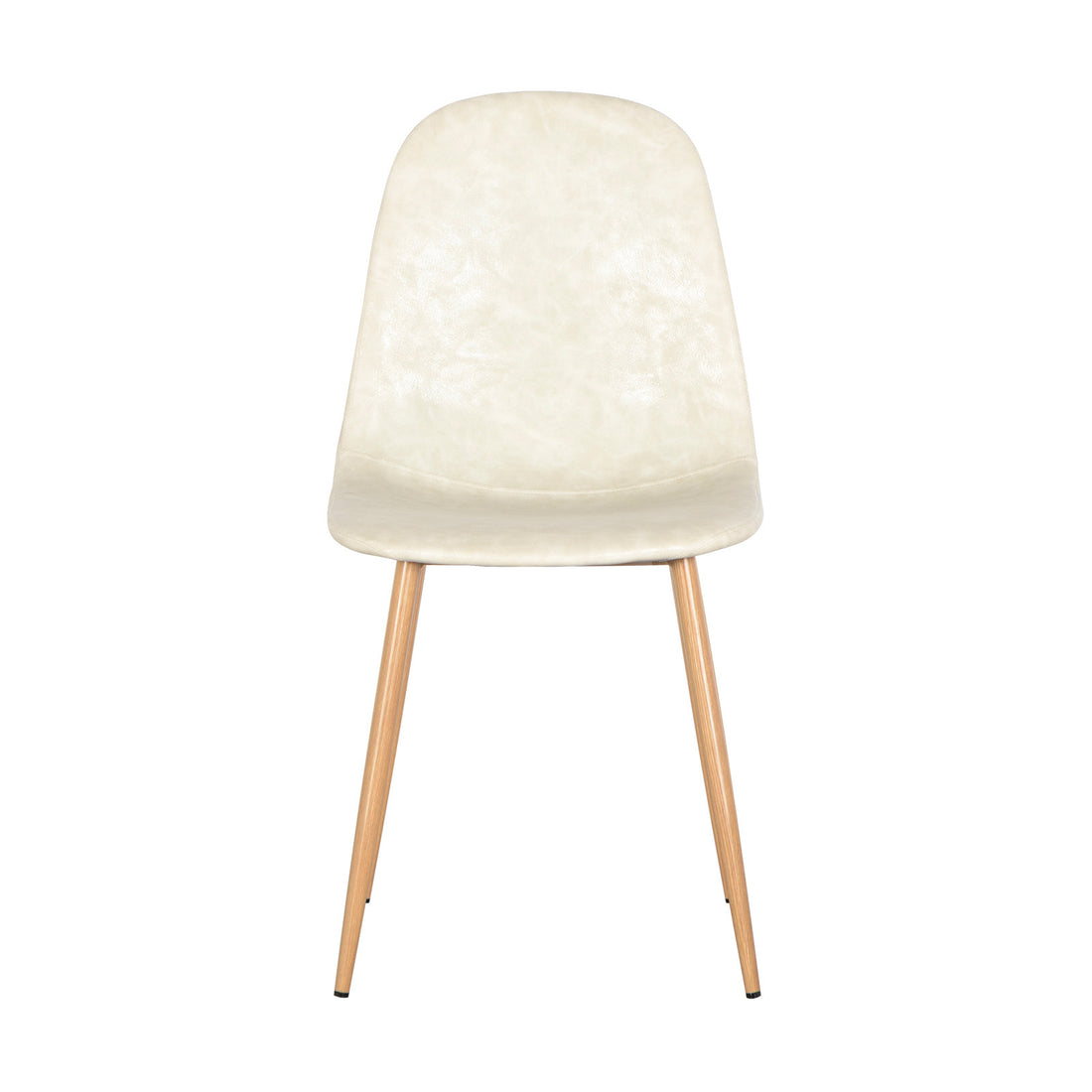 Florida PU Leather Dining Chairs Set of 4 features sleek white seats with wooden legs, blending modern style and comfort, perfect for enhancing any dining space.