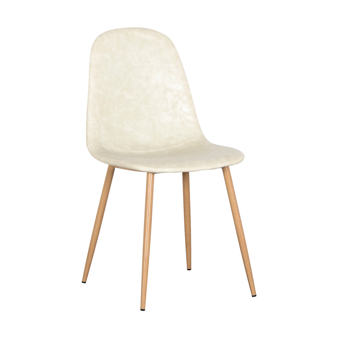 Florida PU Leather Dining Chairs Cream White Set of 4, showcasing sleek white seats with sturdy wooden legs, designed for a modern, luxurious dining experience with durable, easy-to-clean PU leather upholstery.
