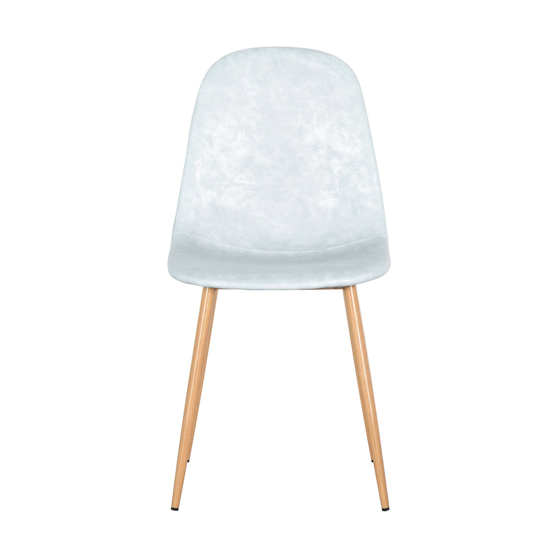 Florida PU Leather Dining Chairs Set of 4, featuring a modern-style single chair with a molded, lightly padded seat and slender wooden legs, presented on a white background.