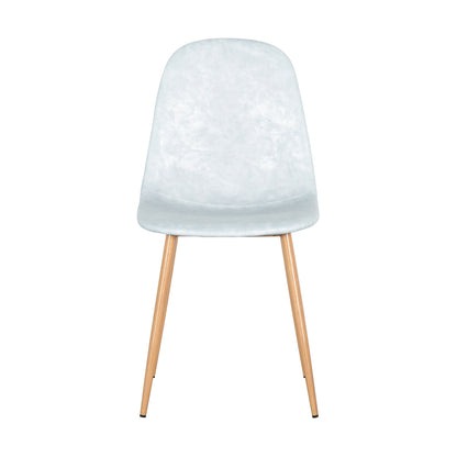 Florida PU Leather Dining Chairs Set of 4, featuring a modern-style single chair with a molded, lightly padded seat and slender wooden legs, presented on a white background.