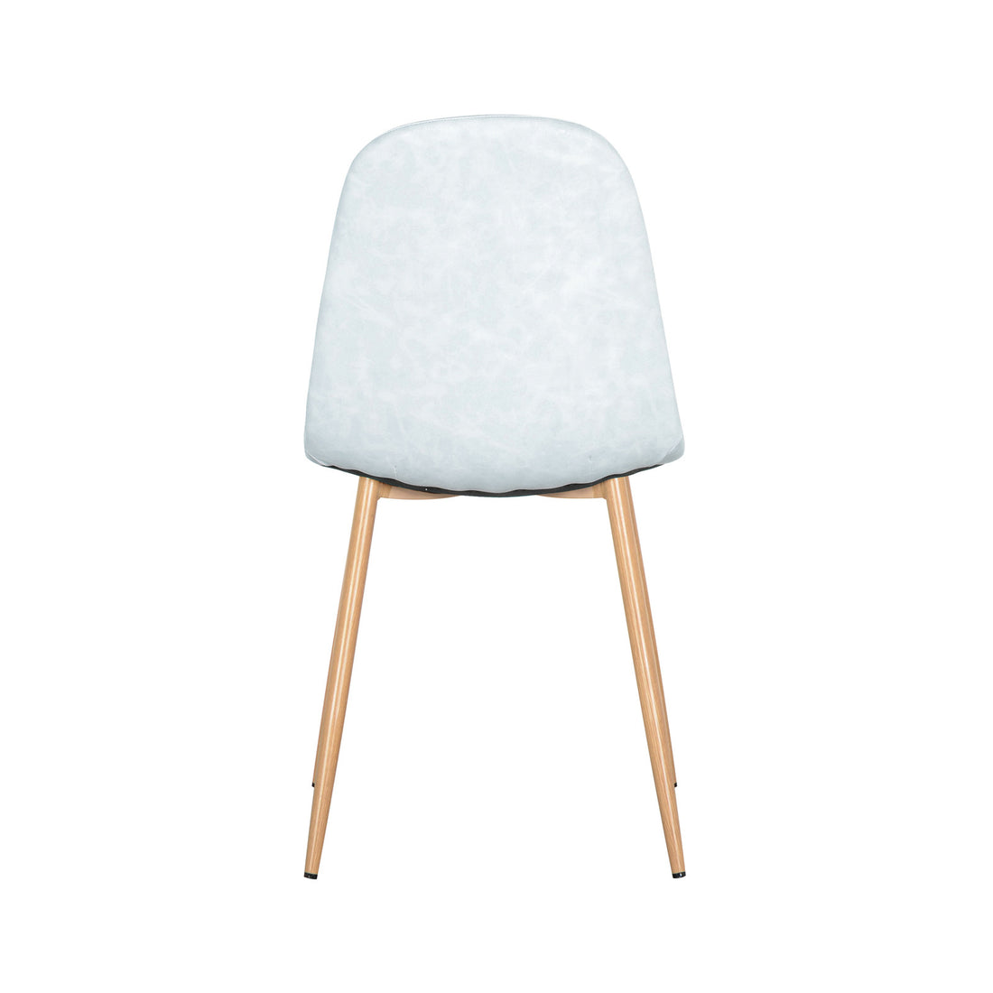 Florida PU Leather Dining Chair Set of 4 in Slate features a modern design with gently curved, lightly upholstered back and seat, and four tapered wooden legs angled slightly outward, set against a white background.