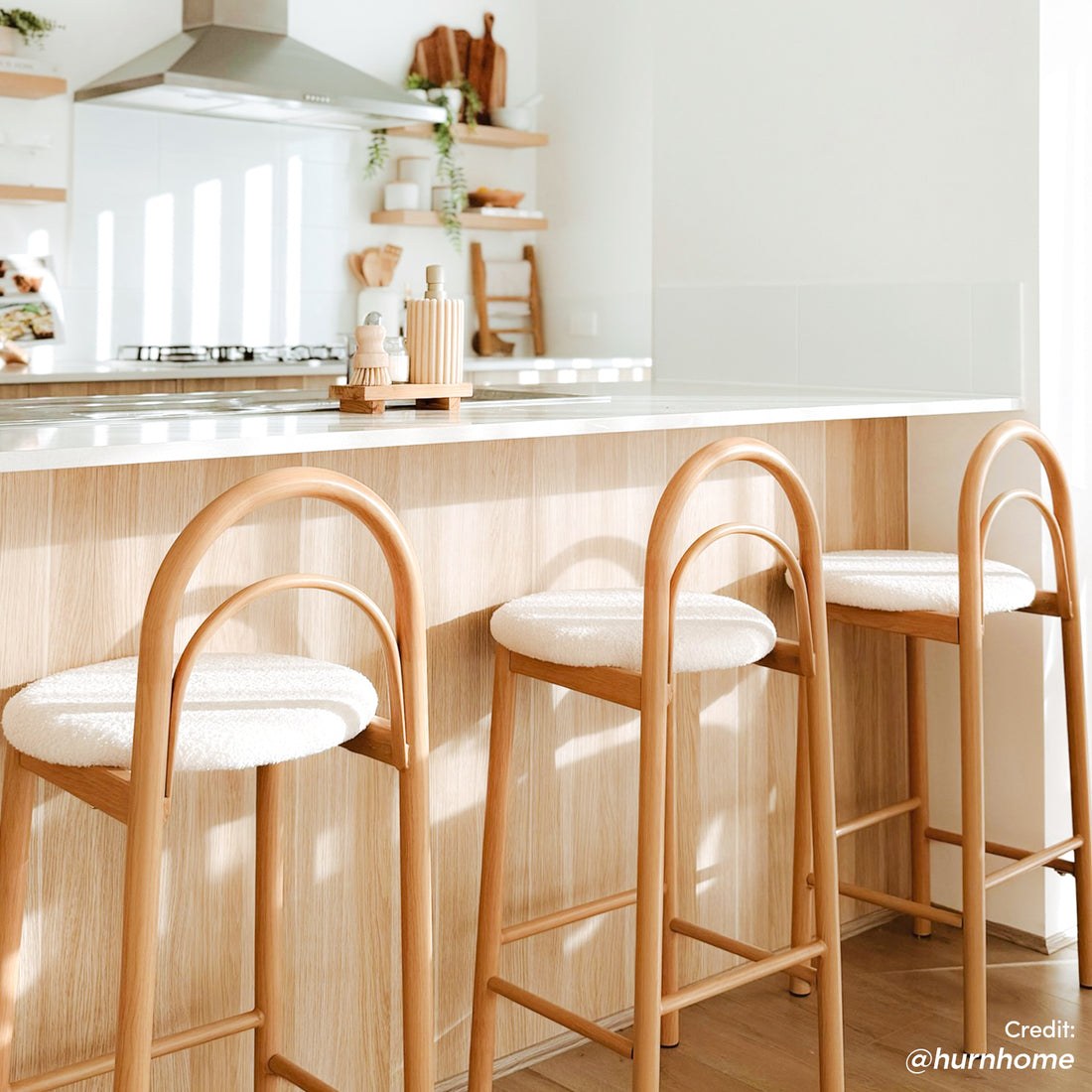 Gilles Boucle Arched Bar Stools Set of in Cream White – Luxo Living