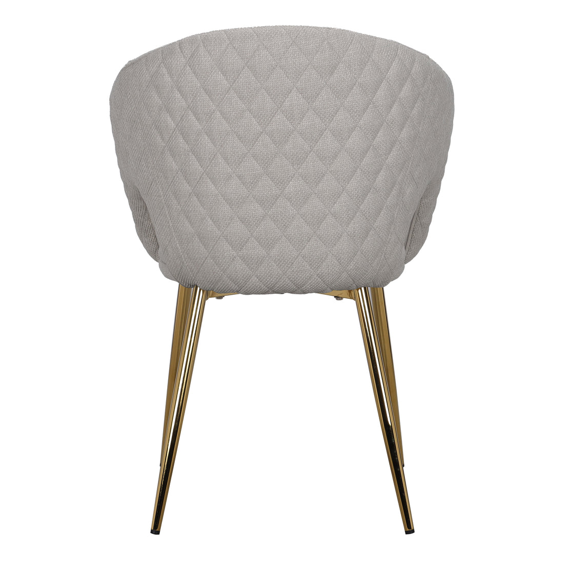 Jazlyn Linen Gold Legs Dining Chair set features a stylish design with plush linen upholstery and sleek golden chrome legs, emphasizing comfort and elegance in modern dining settings.