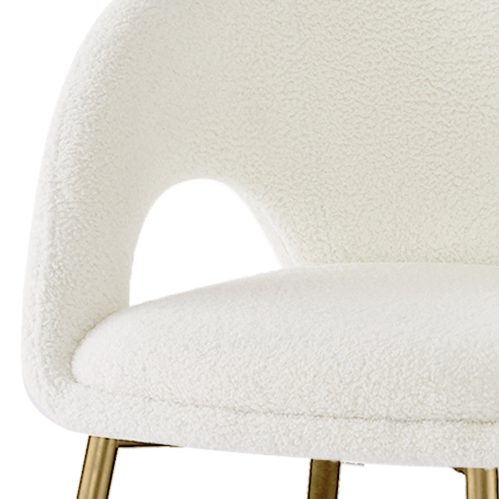 Jazlyn Boucle Dining Chairs with Gold Legs Set of in Cream