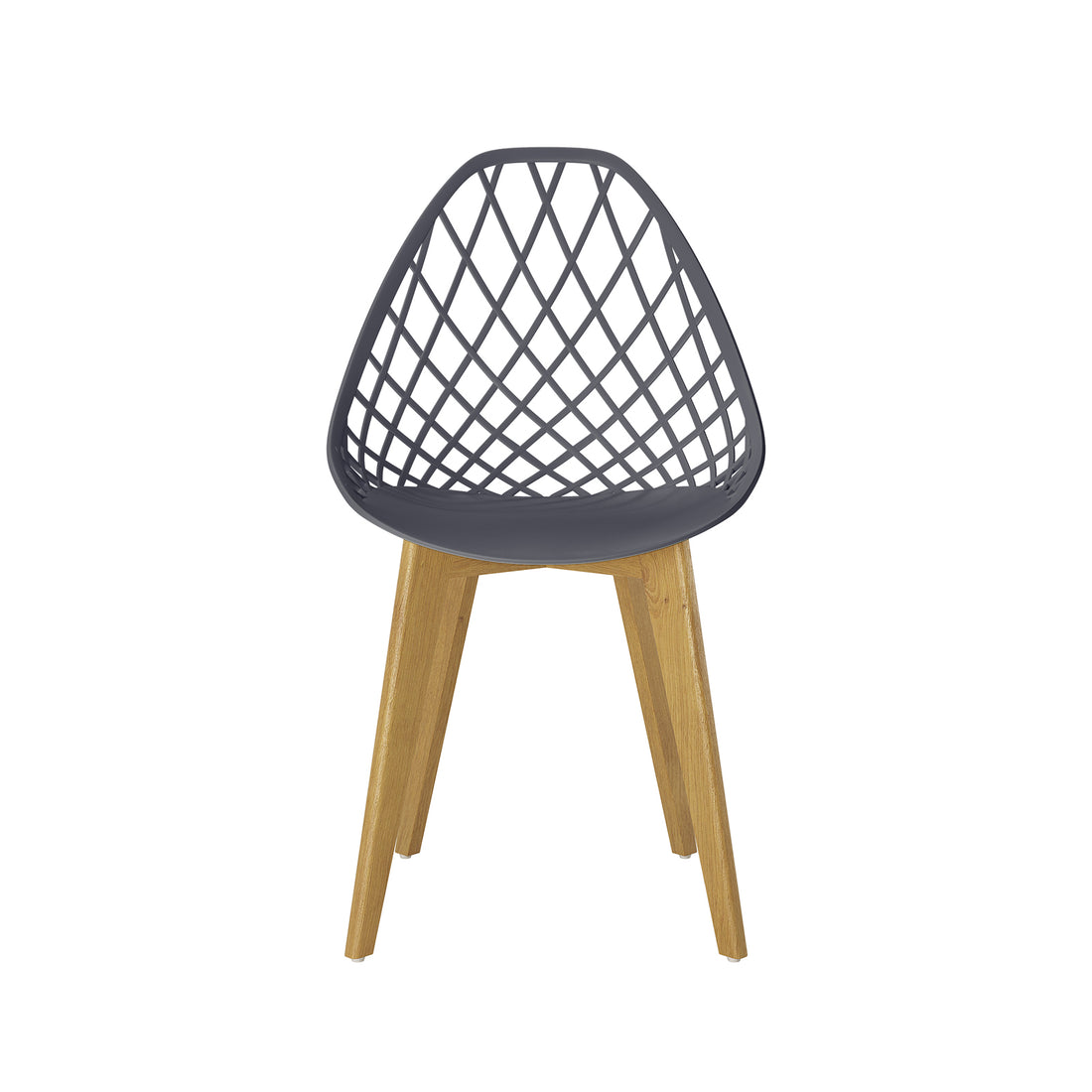 Jonah Beech Wood Dining Chair Dark Charcoal Set of 4 featuring sleek design with beech wood legs and durable Polypropylene seat; ideal for enhancing dining room aesthetics with modern elegance.