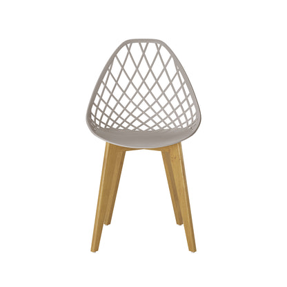 Jonah Beech Wood Dining Chair (Set of 4) features a sleek design with a white seat and sturdy wooden legs, perfect for enhancing modern dining spaces with style and comfort.