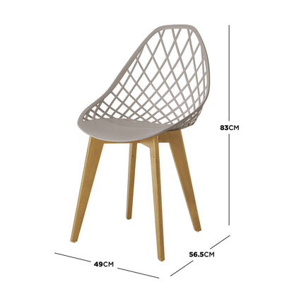 Jonah Beech Wood Dining Chair, showcasing the sleek wooden legs and minimalist design, highlighting its craftsmanship and sturdy construction, part of a set of four dining chairs.