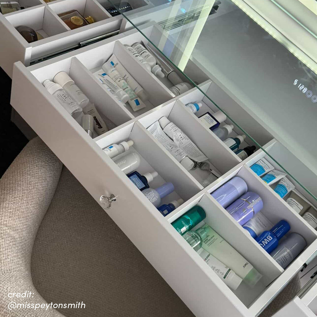 Juliette LED Makeup Vanity Table with Storage in White