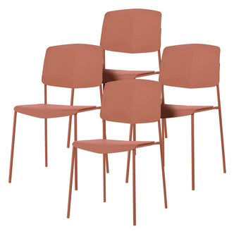 Kowa Plastic Dining Chair (Set of 4) - Terracotta