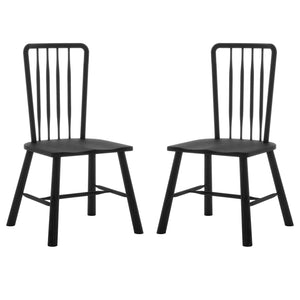 Leigh High Back Hardwood Dining Chair Set of 2 in Black