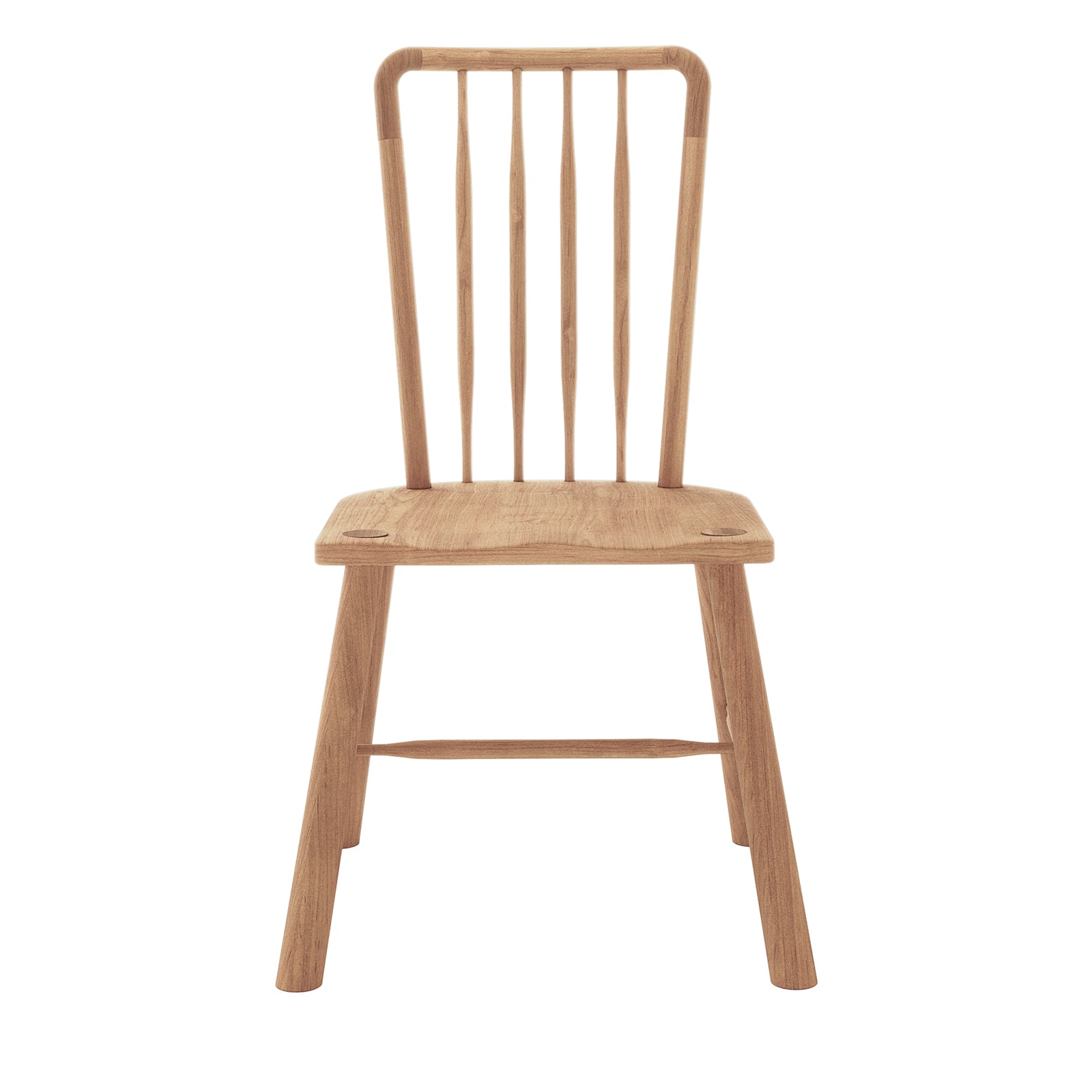 Leigh Solid Oak High-back Dining Chair Natural Set of 2 features a solid-wood design with a slatted backrest, flat contoured seat, and outward-splayed legs, offering a rustic-modern farmhouse appeal.