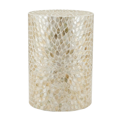 Lulu Mother of Pearl Inlay Side Table in Sand