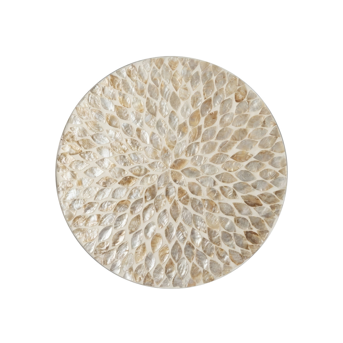 Lulu Mother of Pearl Inlay Side Table in Sand