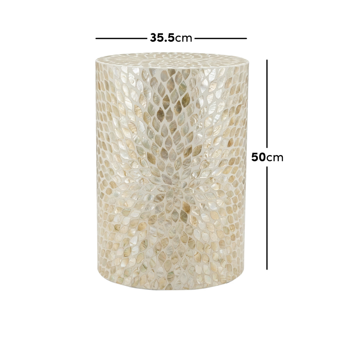 Lulu Mother of Pearl Inlay Side Table in Sand