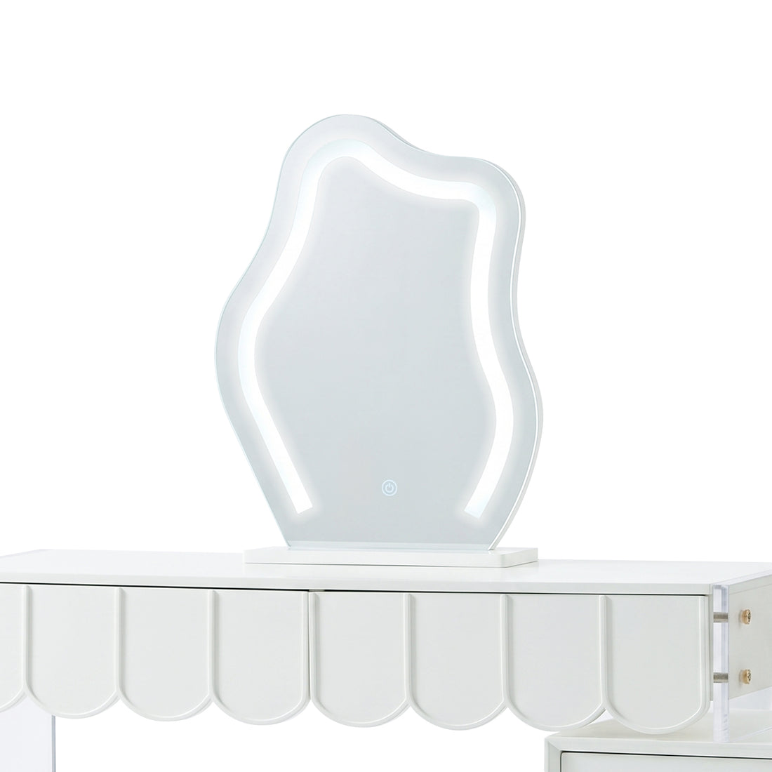 Lunara Extendable Dressing Table with LED Mirror in White