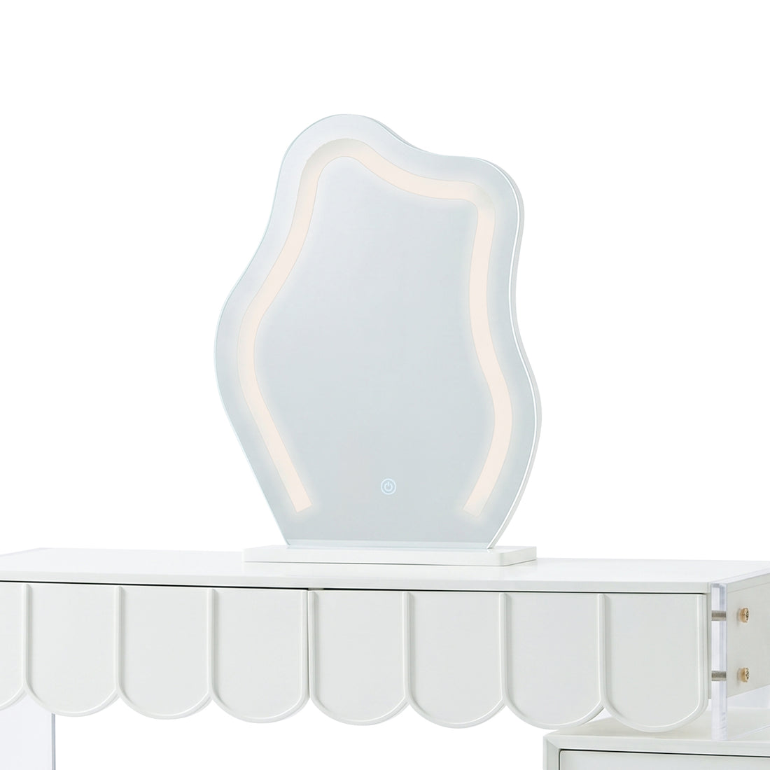 Lunara Extendable Dressing Table with LED Mirror in White