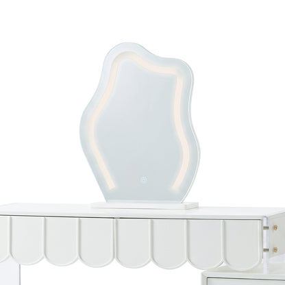 Lunara Extendable Dressing Table with LED Mirror in White