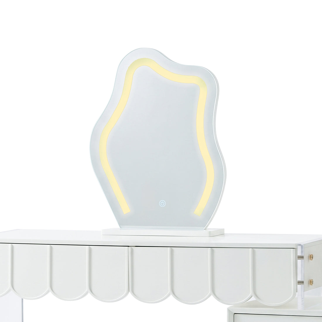 Lunara Extendable Dressing Table with LED Mirror in White