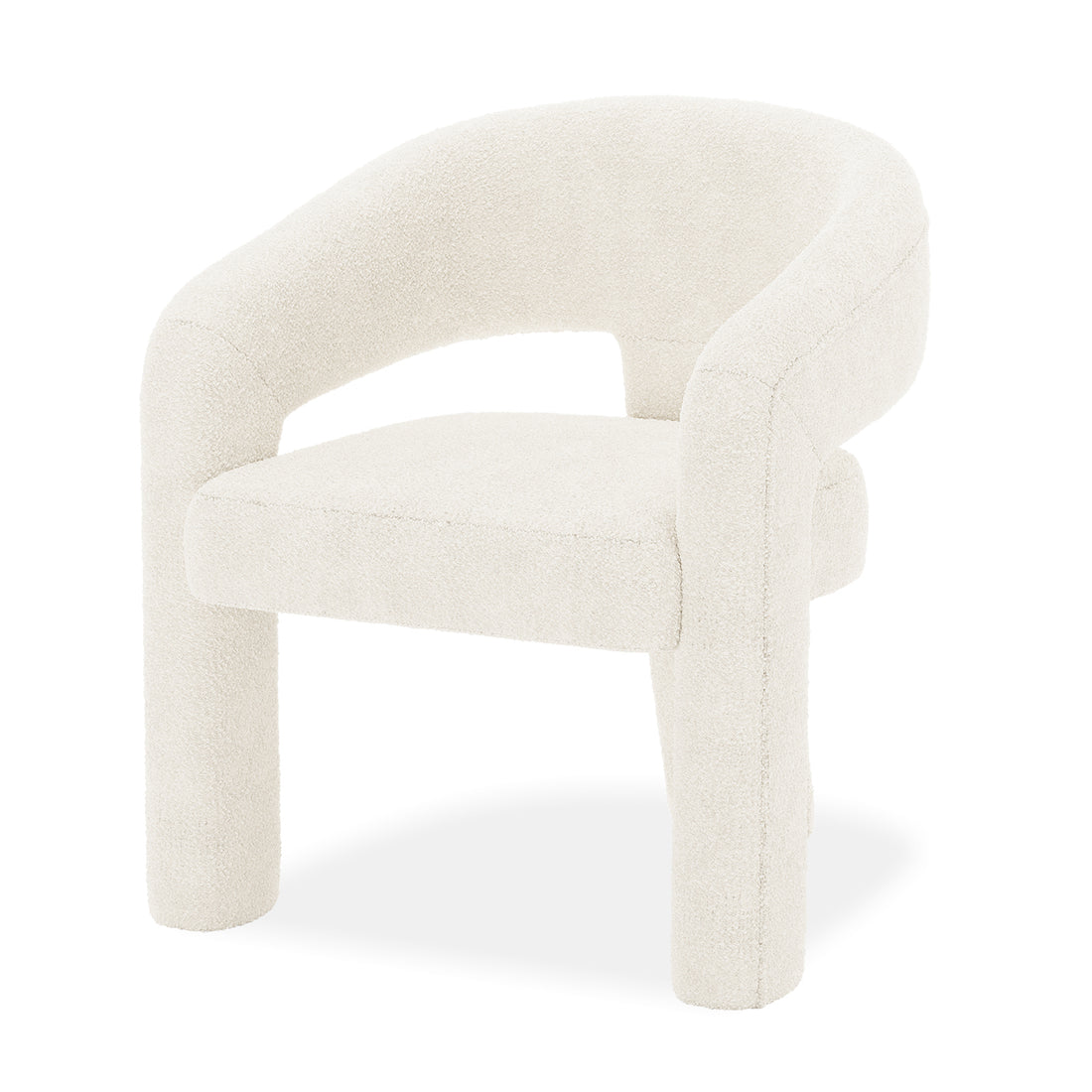 Mariah Boucle Upholstered Accent Chair - Cream White
