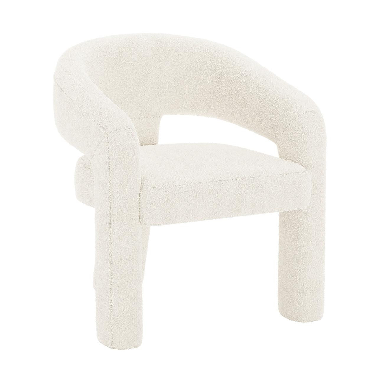 Mariah Boucle Upholstered Accent Chair - Cream White