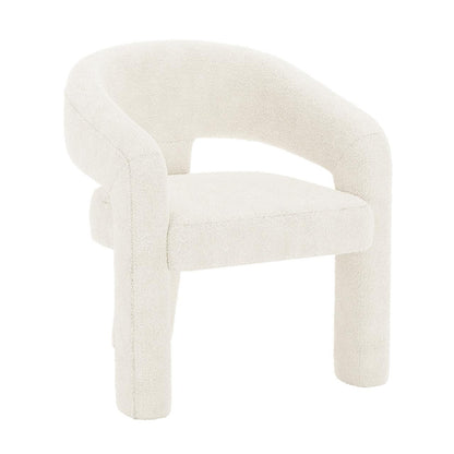 Mariah Boucle Upholstered Accent Chair - Cream White