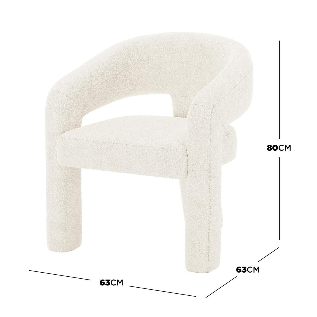 Mariah Boucle Upholstered Accent Chair - Cream White