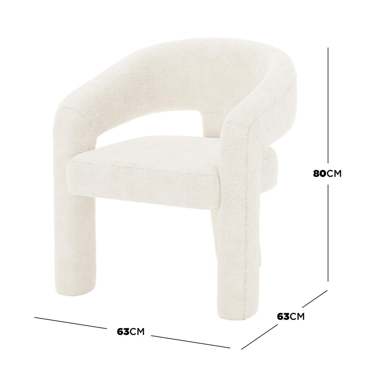 Mariah Boucle Upholstered Accent Chair - Cream White
