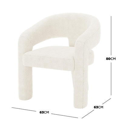 Mariah Boucle Upholstered Accent Chair - Cream White