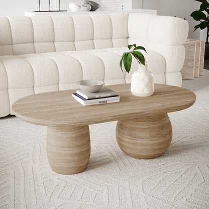 Mason Modern Indoor Premium Concrete Coffee Table - Beige - Lifestyle