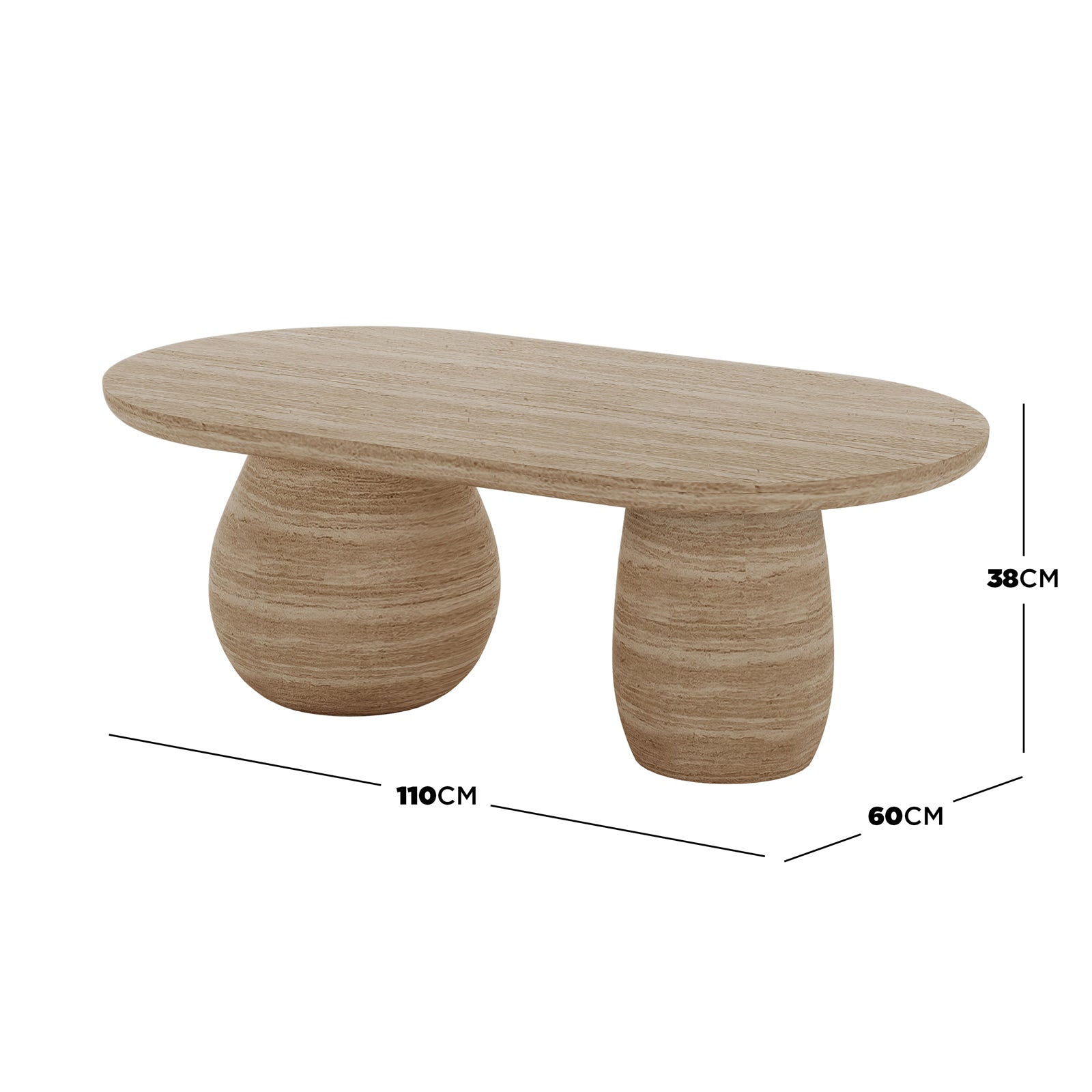 Mason Modern Indoor Premium Concrete Coffee Table - Beige