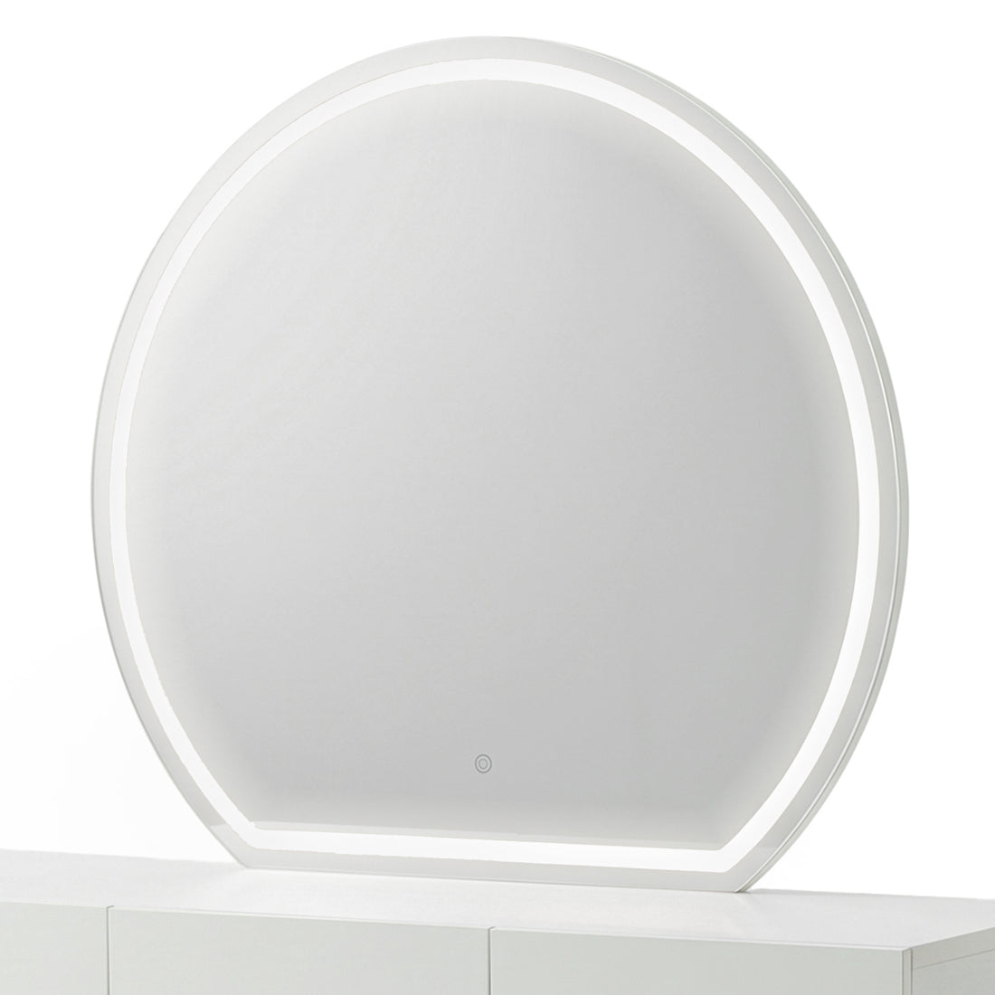 Oria Round LED Mirror Dressing Table in White